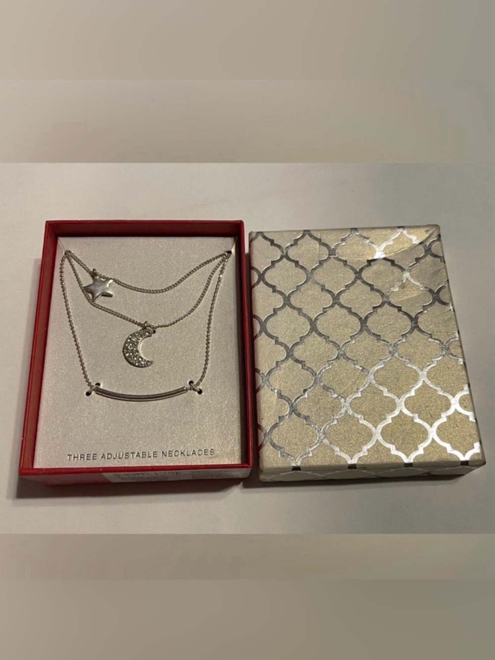 Moon & Star Three Adjustable Necklace Gift Box Set #7926 💎 - Picture 2 of 7